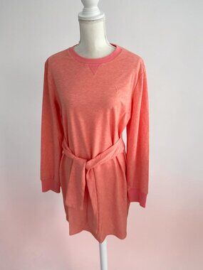 ENGLISH FACTORY Peach Orange Belted Sweatshirt Dress Size XL New NWT